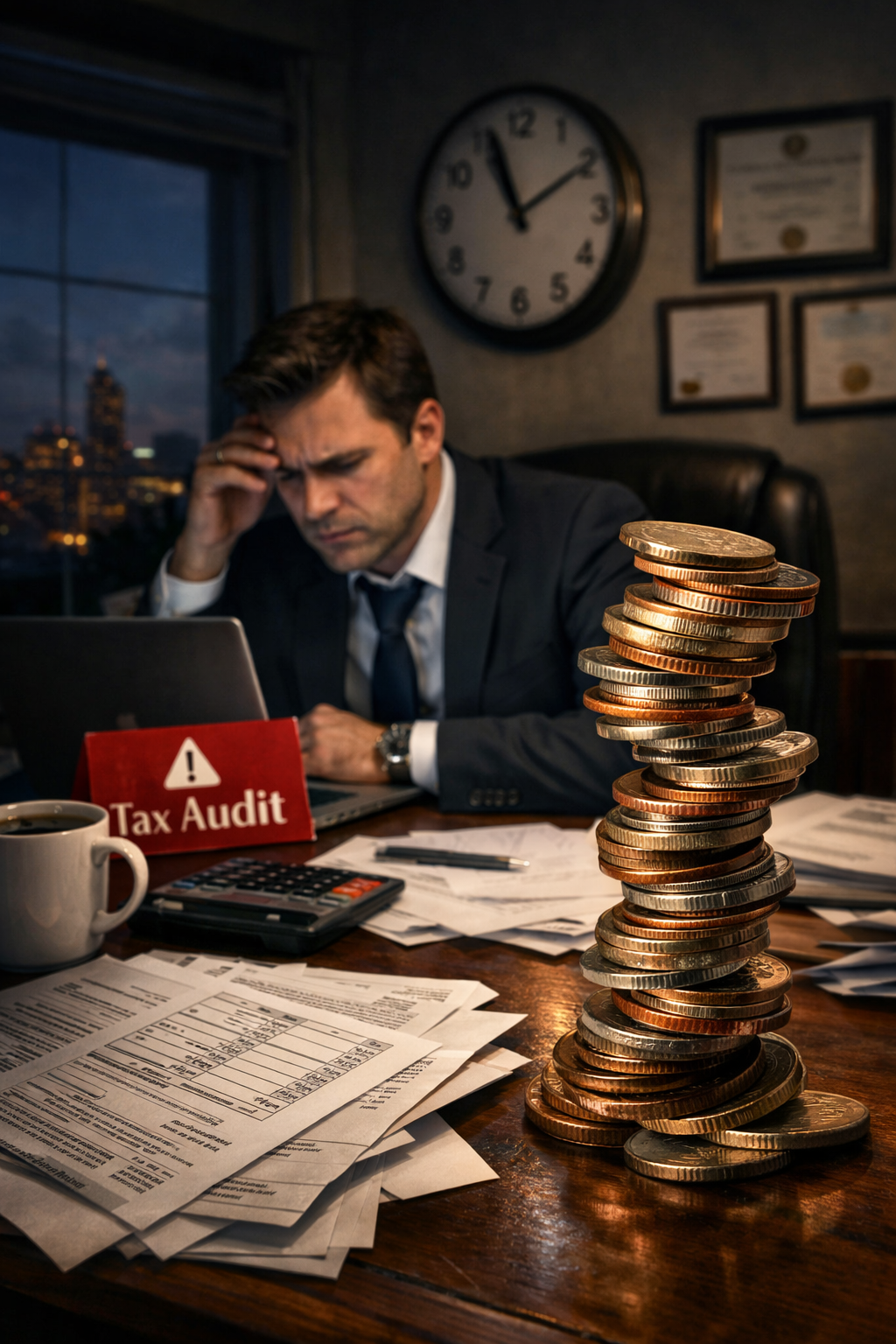 image of a professional conducting a tax audit.